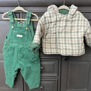 Fin & Vince Bundle Overalls Puffer Coat 12-18 Mo